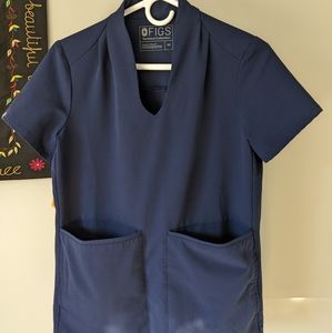 Figs navy scrub top